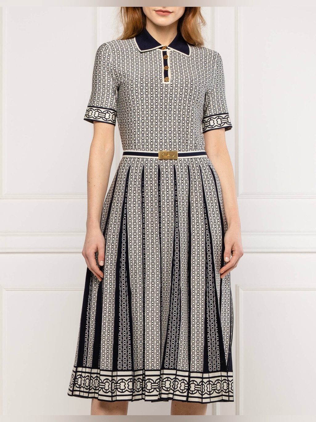 Nwt Tory Burch Gemini Link A-Line Polo Dress
